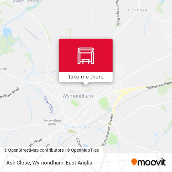 Ash Close, Wymondham map