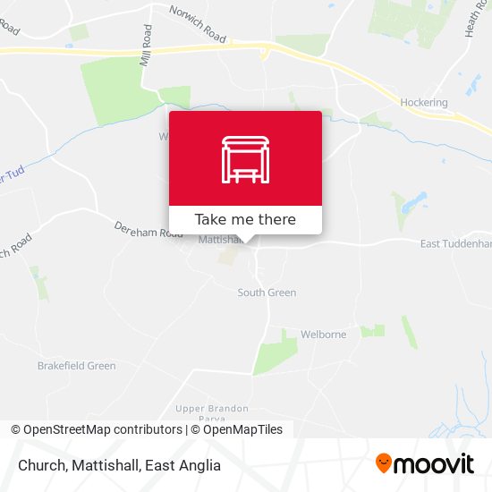 Church, Mattishall map