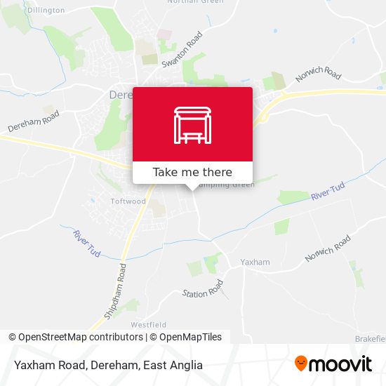 Yaxham Road, Dereham map