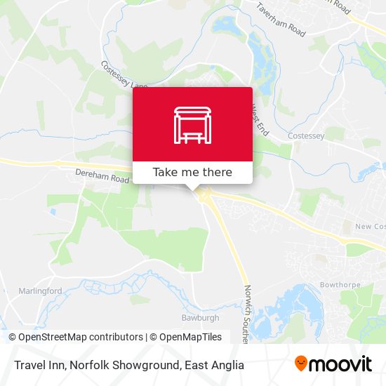 Travel Inn, Norfolk Showground map