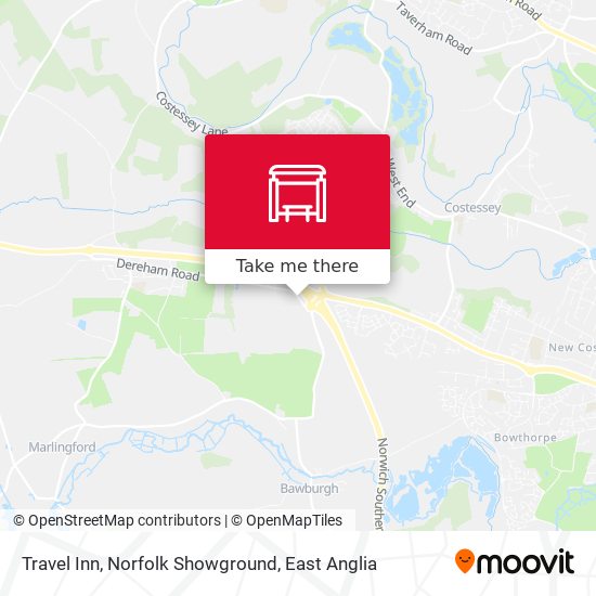 Travel Inn, Norfolk Showground map