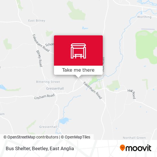 Bus Shelter, Beetley map