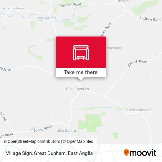 Village Sign, Great Dunham map