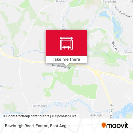 Bawburgh Road, Easton map