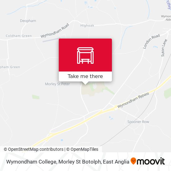 Wymondham College, Morley St Botolph map