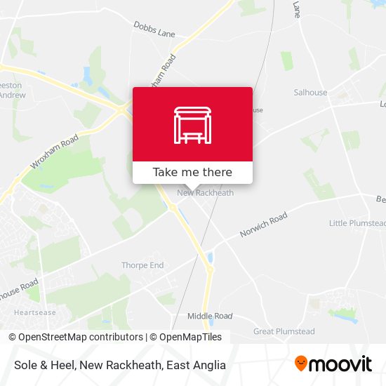 Sole & Heel, New Rackheath map