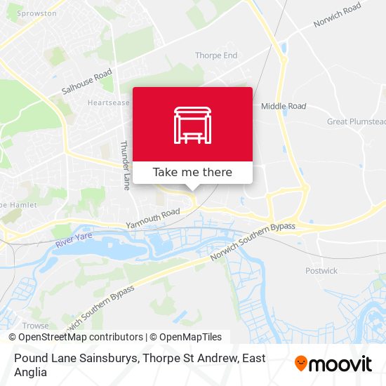 Pound Lane Sainsburys, Thorpe St Andrew map