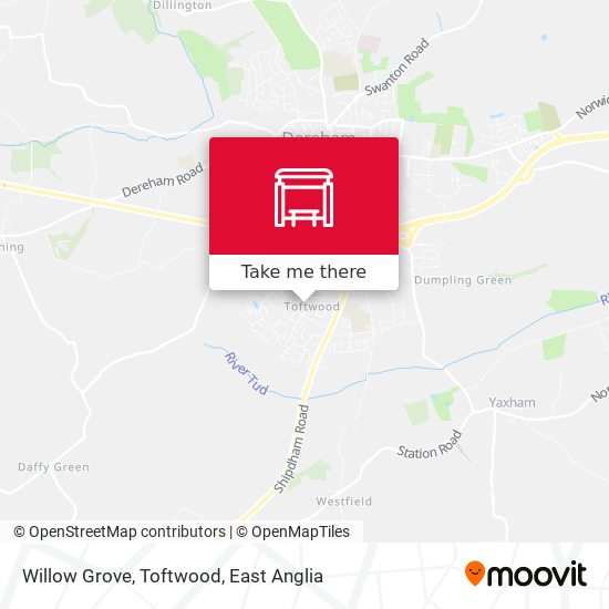 Willow Grove, Toftwood map