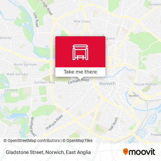 Gladstone Street, Norwich map