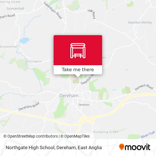 Northgate High School, Dereham map