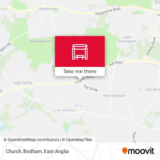 Church, Bodham map