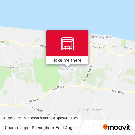 Church, Upper Sheringham map