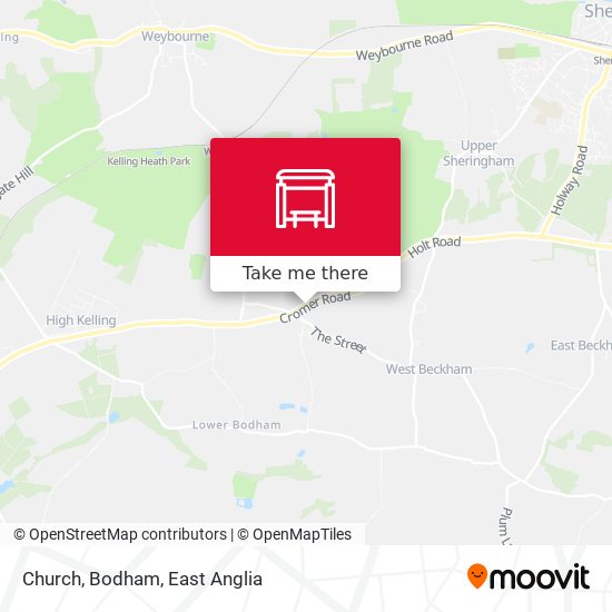 Church, Bodham map