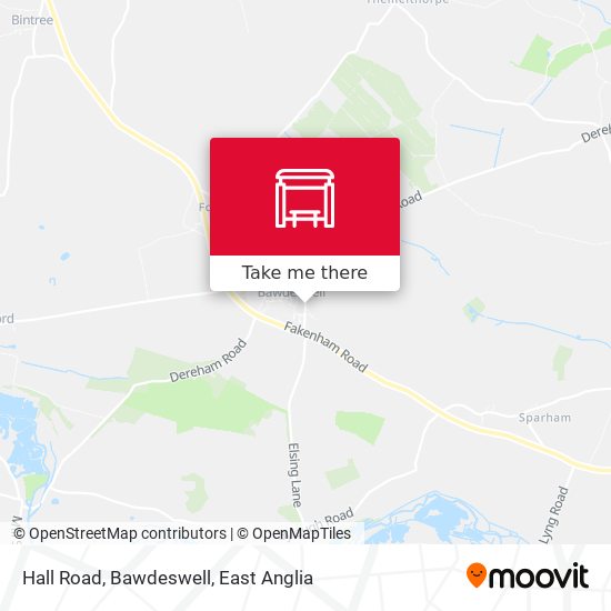 Hall Road, Bawdeswell map