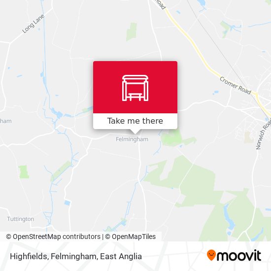 Highfields, Felmingham map