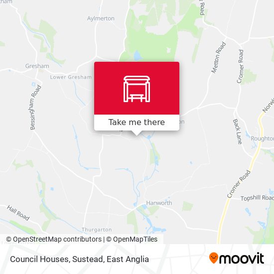 Council Houses, Sustead map