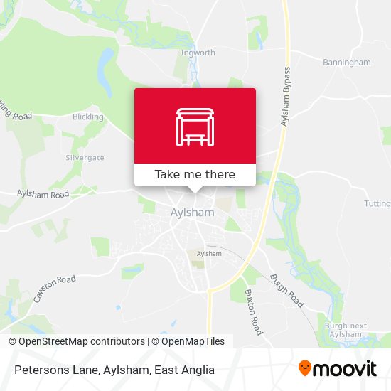 Petersons Lane, Aylsham map