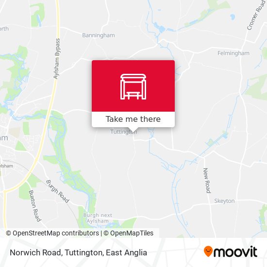 Norwich Road, Tuttington map