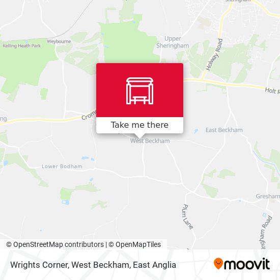 Wrights Corner, West Beckham map