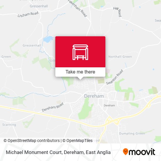 Michael Monument Court, Dereham map