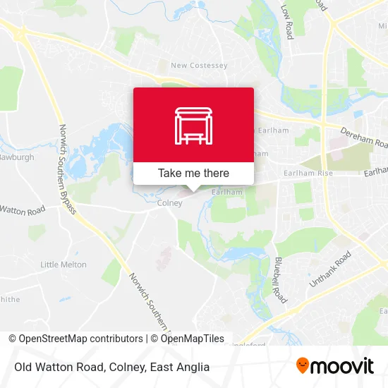 Old Watton Road, Colney map