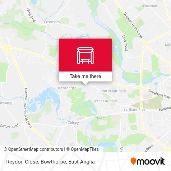 Reydon Close, Bowthorpe map