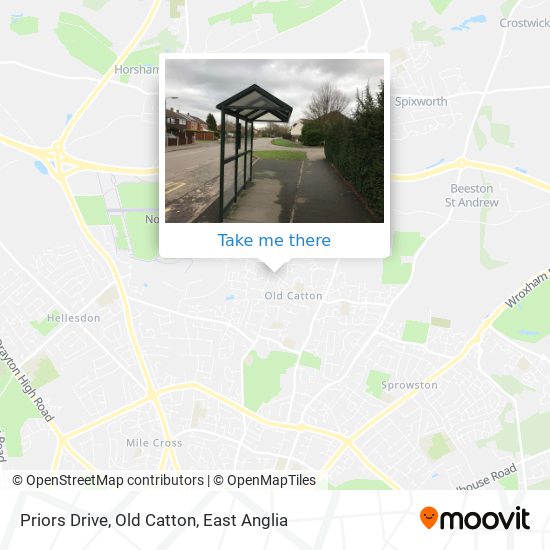 Priors Drive, Old Catton map