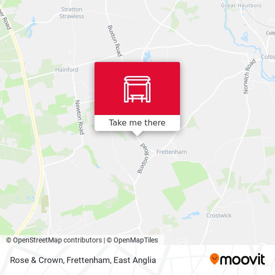 Rose & Crown, Frettenham map
