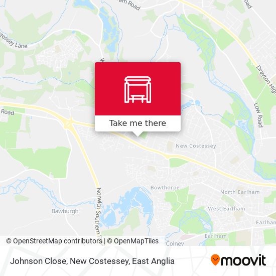 Johnson Close, New Costessey map