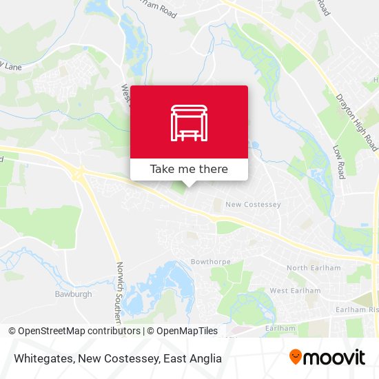 Whitegates, New Costessey map