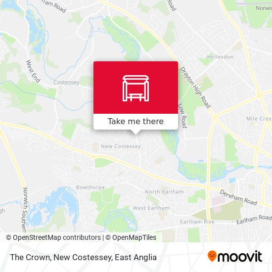 The Crown, New Costessey map