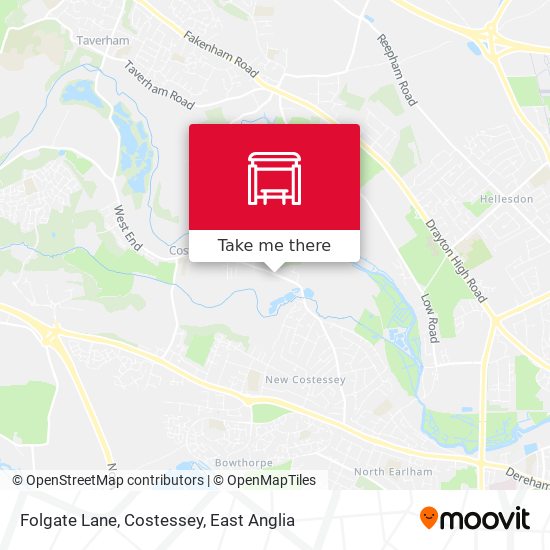 Folgate Lane, Costessey map