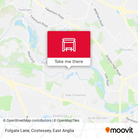 Folgate Lane, Costessey map