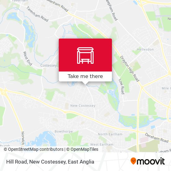Hill Road, New Costessey map
