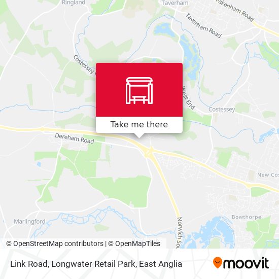 Link Road, Longwater Retail Park map