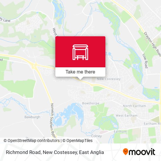 Richmond Road, New Costessey map