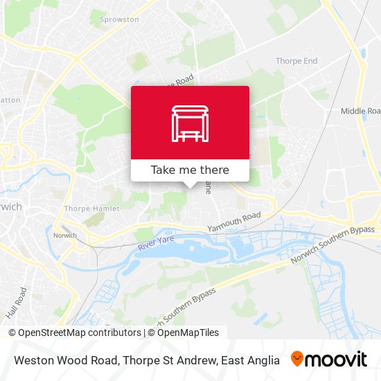 Weston Wood Road, Thorpe St Andrew map