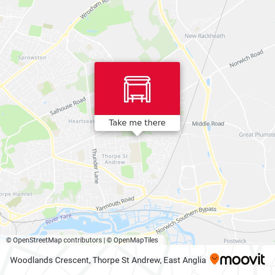 Woodlands Crescent, Thorpe St Andrew map