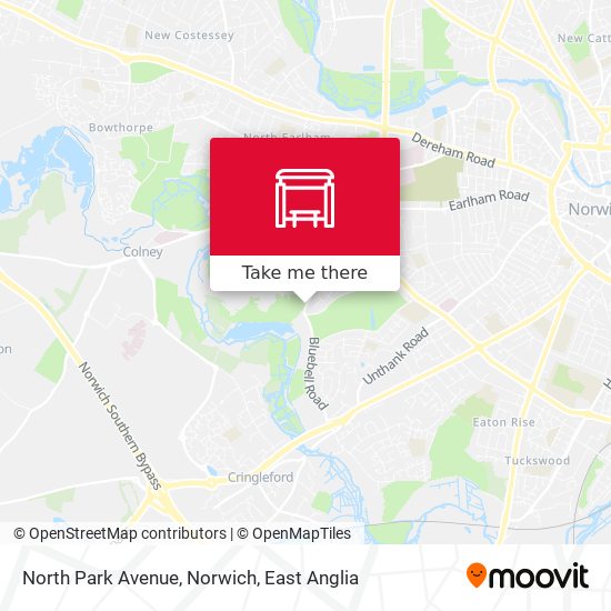 North Park Avenue, Norwich map