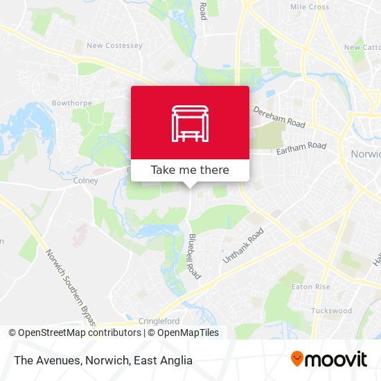 The Avenues, Norwich map