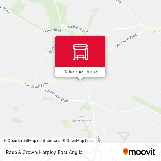 Rose & Crown, Harpley map