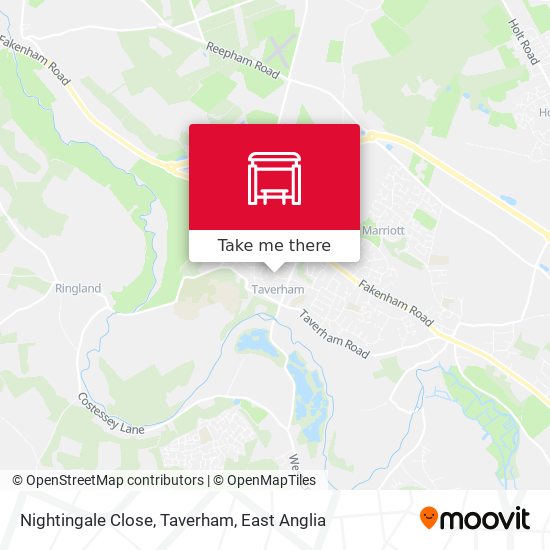Nightingale Close, Taverham map