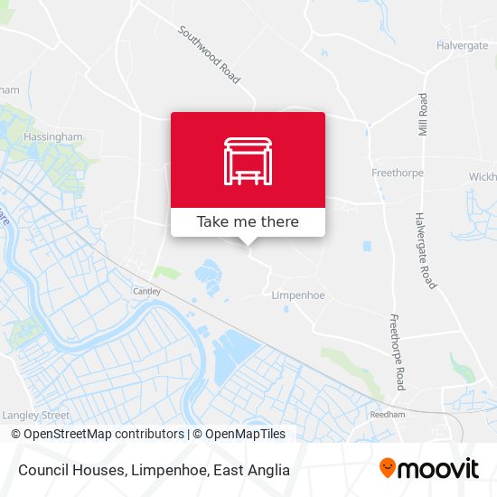 Council Houses, Limpenhoe map