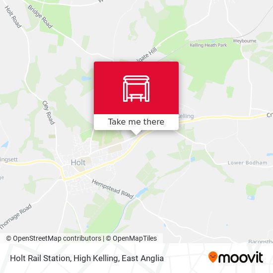 Holt Rail Station, High Kelling map