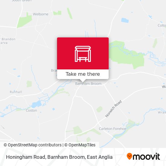 Honingham Road, Barnham Broom map