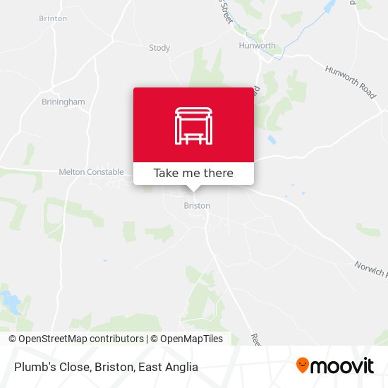 Plumb's Close, Briston map