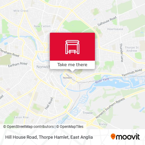 Hill House Road, Thorpe Hamlet map