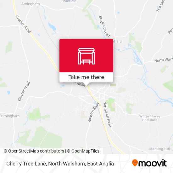 Cherry Tree Lane, North Walsham map