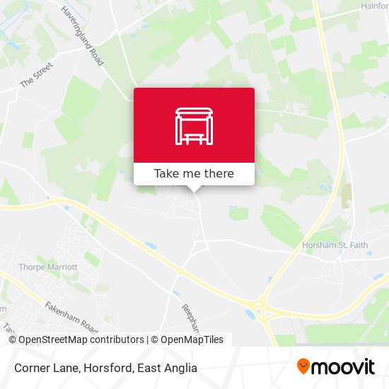 Corner Lane, Horsford map