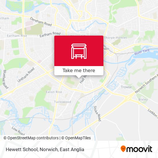 Hewett School, Norwich map